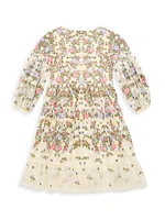 Little Girl's & Girl's Floral Embroidered Dress