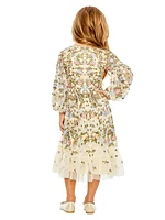 Little Girl's & Girl's Floral Embroidered Dress