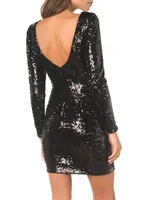 Lola Long-Sleeve Sequin Minidress