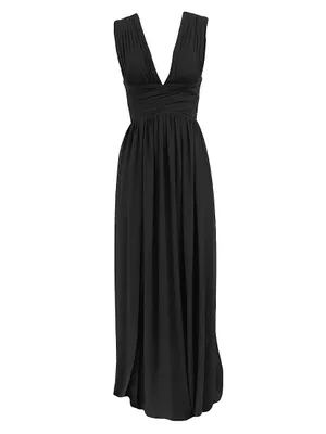 Jaclyn Sleeveless Pleated Gown