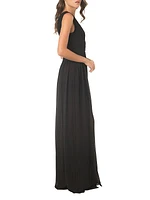 Jaclyn Sleeveless Pleated Gown