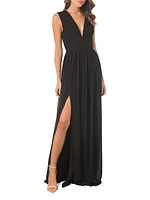 Jaclyn Sleeveless Pleated Gown