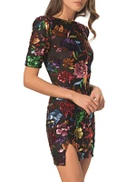 Maddox Sequin-Embroidered Minidress