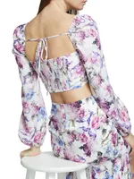 Leilana Floral Cropped Top