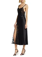 Silk Satin & Lace Slipdress