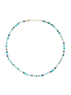 14K Yellow Gold & Opal Beaded Necklace