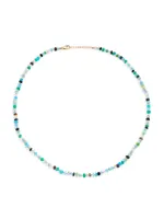 14K Yellow Gold & Opal Beaded Necklace