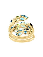 14K Yellow Gold & Multi-Gemstone Spiral Ring