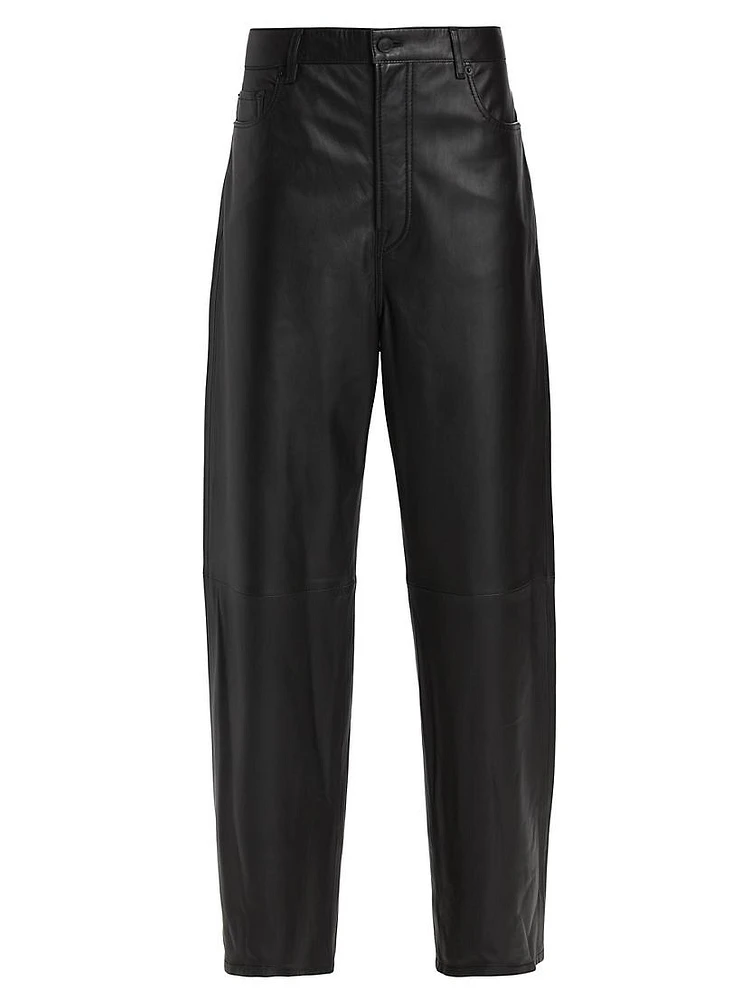 Leather Wide-Leg Pants