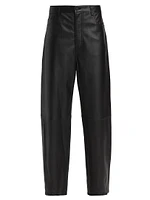 Leather Wide-Leg Pants