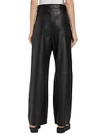 Leather Wide-Leg Pants