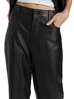 Leather Wide-Leg Pants