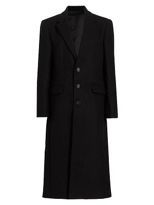 Single-Breasted Wool Coat