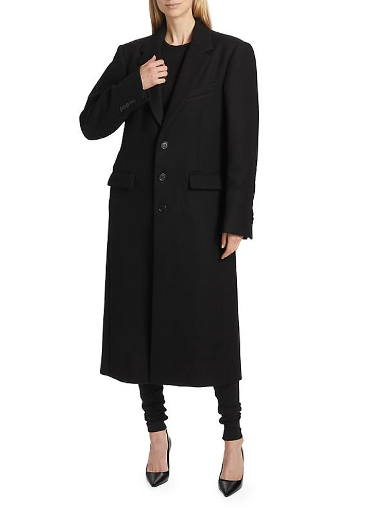 Single-Breasted Wool Coat