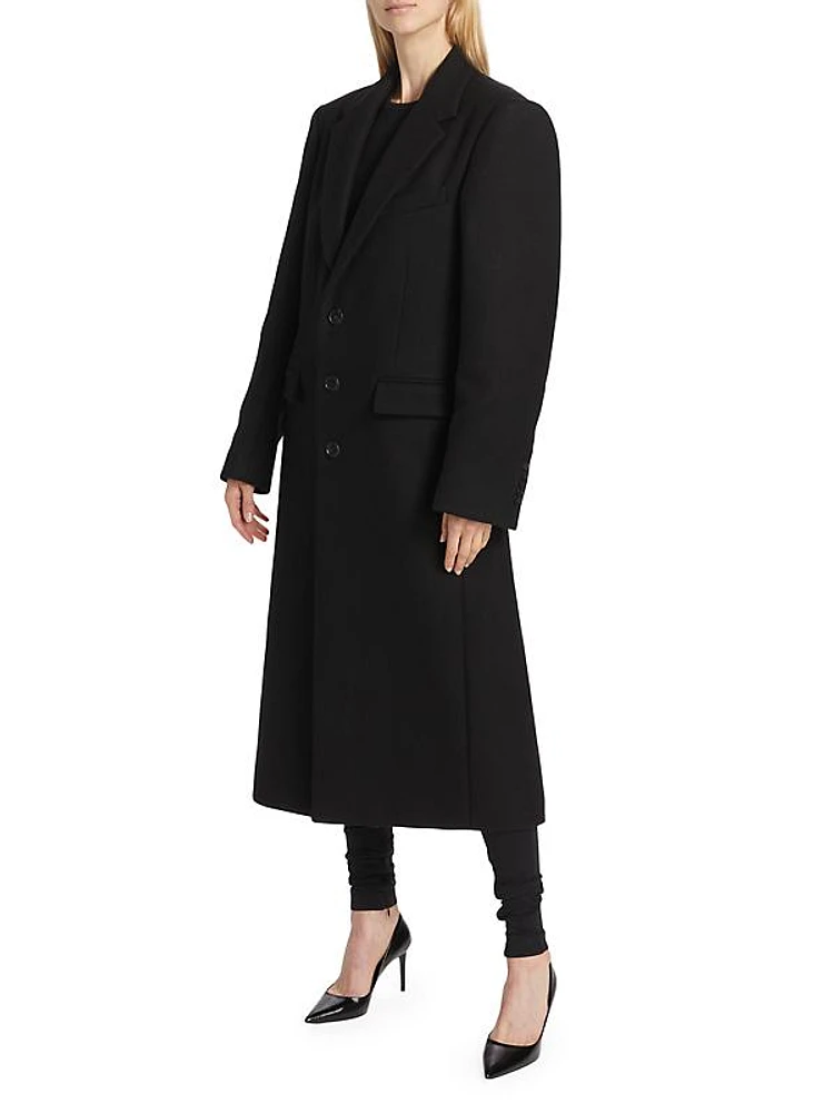 Single-Breasted Wool Coat