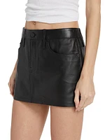 Leather Five-Pocket Miniskirt