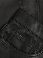 Leather Five-Pocket Miniskirt