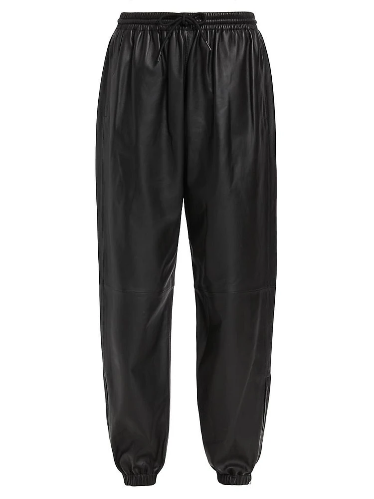 Leather Utility Jogger Pants