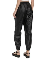 Leather Utility Jogger Pants