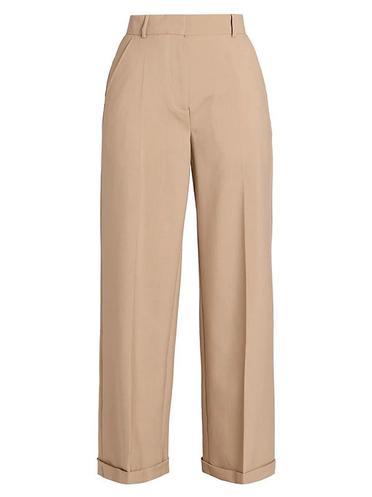 Tailored Wide-Leg Wool Pants