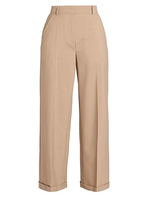 Tailored Wide-Leg Wool Pants