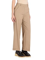 Tailored Wide-Leg Wool Pants