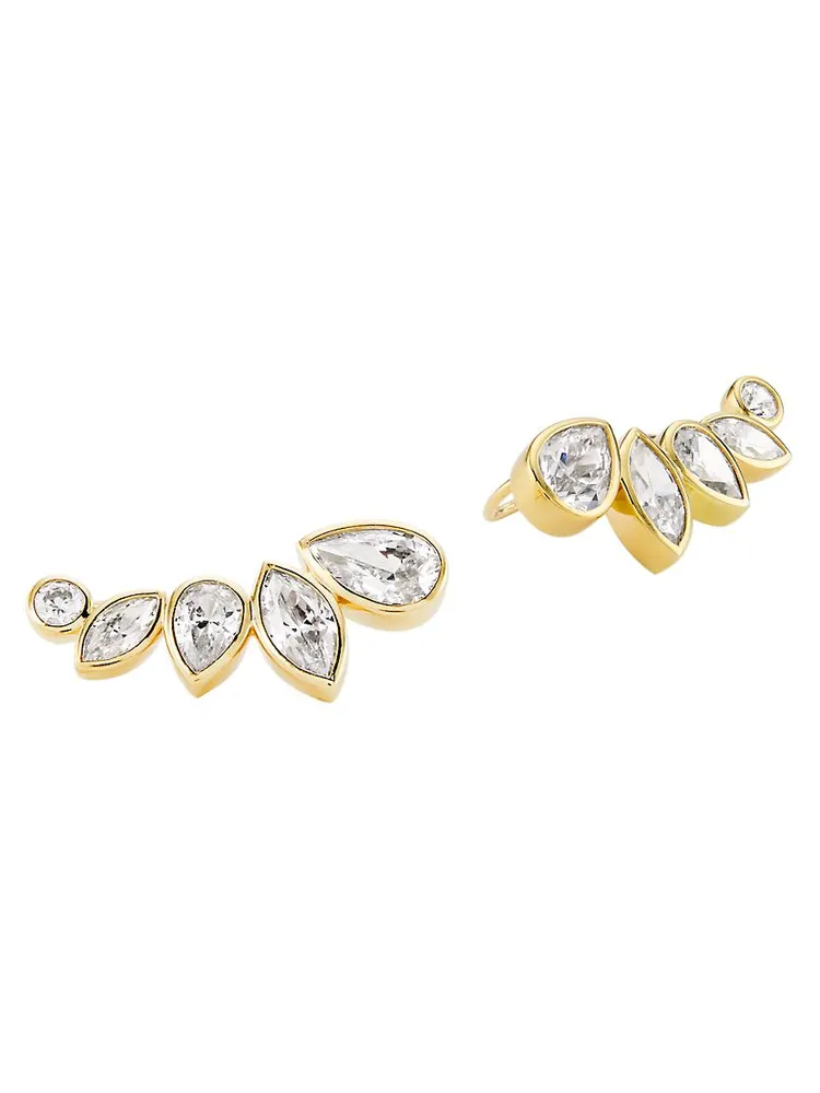 Basel 18K-Gold-Plated & Cubic Zirconia Ear Climbers