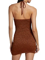 Glittery Ruched Minidress