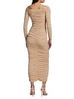 Ruched Body-Con Midi-Dress