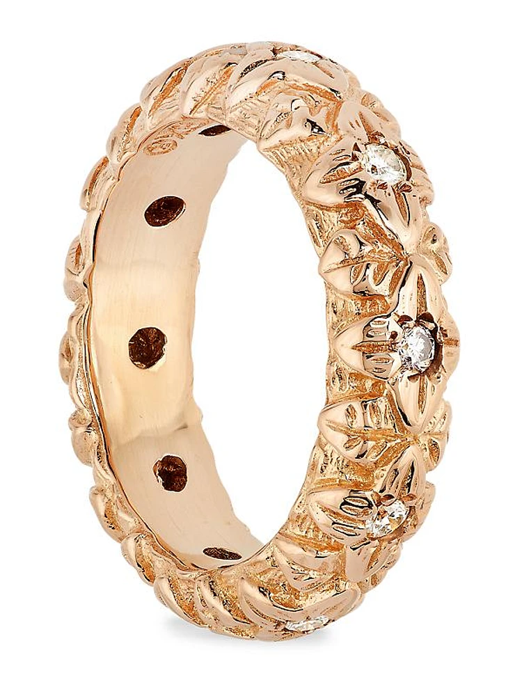 Luxury 18K Yellow Gold & 0.5 TCW Diamond Band