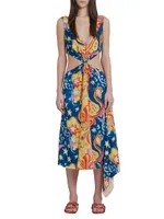 Marni x No Vacancy Inn Printed Cut-Out Midi-Dress