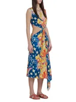 Marni x No Vacancy Inn Printed Cut-Out Midi-Dress