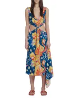 Marni x No Vacancy Inn Printed Cut-Out Midi-Dress