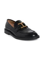 Marcie Logo Buckle Leather Loafers