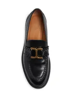 Marcie Logo Buckle Leather Loafers