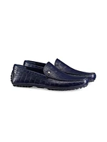 Crocodile and Calfskin Leather Driving Shoes