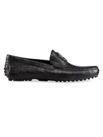 Matted Crocodile Driving Shoes