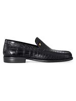 Matted Crocodile Leather Loafers