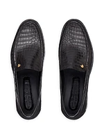 Matted Crocodile Leather Loafers