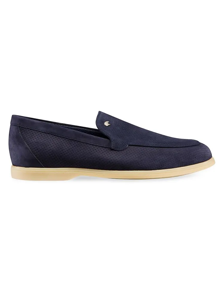 Perforated Suede Loafers