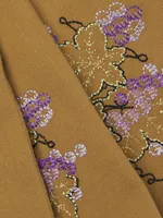 Autumn Royal Fringed Floral-Embroidered Trousers