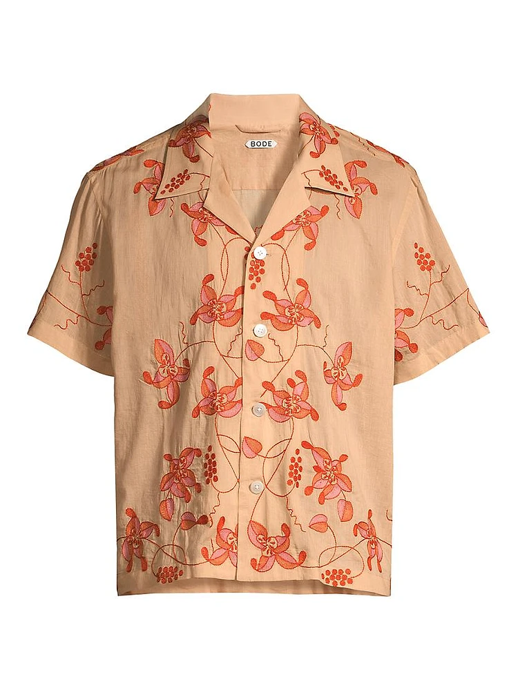 Bougainvillea Cotton Camp Shirt