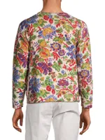 Beaded Floral Wool Cardigan