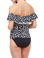 Floral Off-The-Shoulder Tankini Top