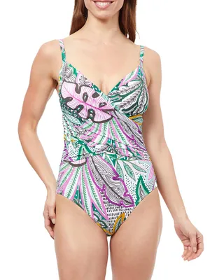 Tropic Boom Wrap One-Piece Swimsuit