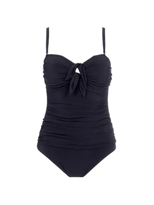 Dandy Ruched Tie-Front One-Piece Swimsuit