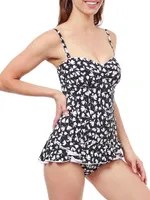 Floral Peplum Tankini Top