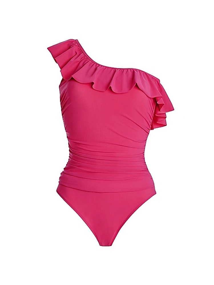 Tutti Frutti Ruffled One-Shoulder One-Piece Swimsuit