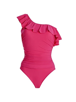 Tutti Frutti Ruffled One-Shoulder One-Piece Swimsuit