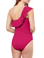 Tutti Frutti Ruffled One-Shoulder One-Piece Swimsuit